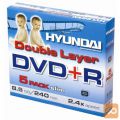 Hyundai DVD+R DL 8,5GB, Double Layer, 2.4x, paket 5 DVDjev