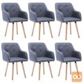 Jedilni stoli 6 kosov blago 55x55x84 cm temno sive barve