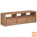 TV omarica trdna tikovina z naravnim finišem 120x30x40 cm