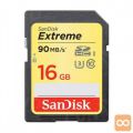 SDHC SANDISK 16GB EXTREME, 90/40MB/s, UHS-I Speed Class 3