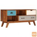 TV omarica s 3 predali 110x35x50 cm trden akacijev les