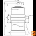 Cilinder teleskopski, 5stopenj, 22t, 2410mm, z luknjo 4053F