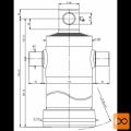 Cilinder teleskopski, 4stopnje, 14t, 1220mm, z luknjo 4042F