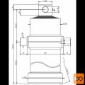 Cilinder teleskopski, 5stopenj, 22t, 2740mm, z luknjo 5012F