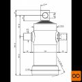 Cilinder teleskopski, 5stopenj, 5t, 830mm, z luknjo 5021F