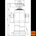 Cilinder teleskopski, 5stopenj, 8t, 2140mm, s kroglo 3095S