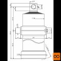 Cilinder teleskopski, 6stopenj, 20t, 2225mm, z luknjo 4060F