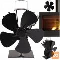 Alu. 5 kraki ventilator za kamin 22cm črn
